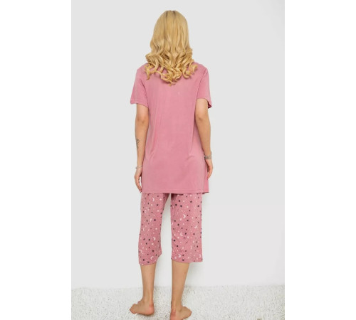 Женская пижама с принтом, цвет пудровый, 243R6998