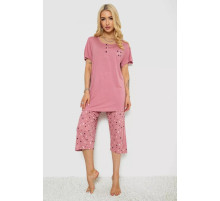 Женская пижама с принтом, цвет пудровый, 243R6998