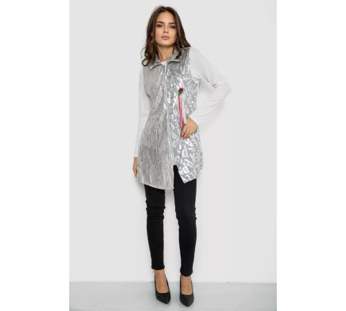 Платье на молнии в комплекте с лонгсливом, цвет серый, 247R16959