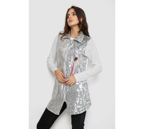 Платье на молнии в комплекте с лонгсливом, цвет серый, 247R16959