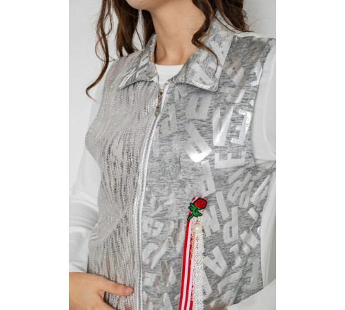 Платье на молнии в комплекте с лонгсливом, цвет серый, 247R16959