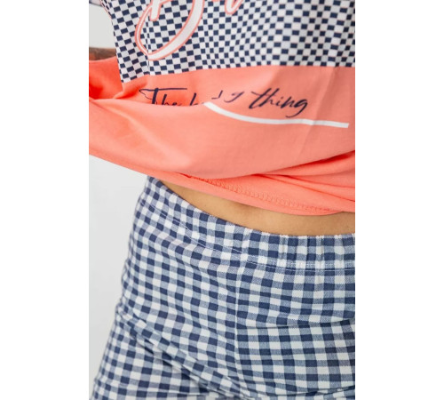 Пижама женская с принтом, цвет коралловый, 243R3048