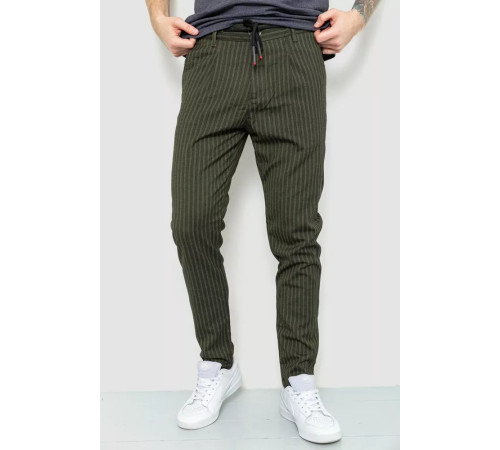 Чоловічі штани в смужку, колір хакі, 157R2008-1