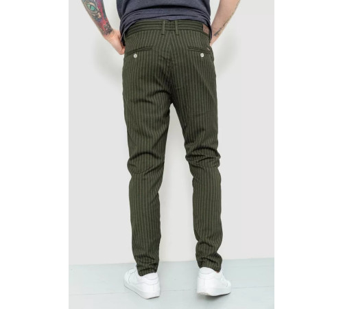 Чоловічі штани в смужку, колір хакі, 157R2008-1