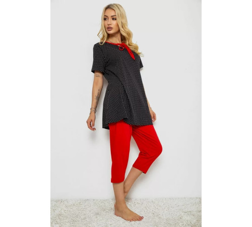 Женская пижама с принтом, цвет черный, 243R10389