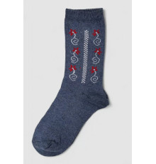 Шкарпетки жіночі з принтом, колір джинс, 238R336