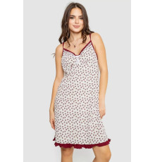 Ночная рубашка на бретельках с принтом, цвет бело-бордовый, 219RTA-336.