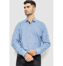 Сорочка чоловіча в клітку, колір біло-блакитний, 214R117-35-198