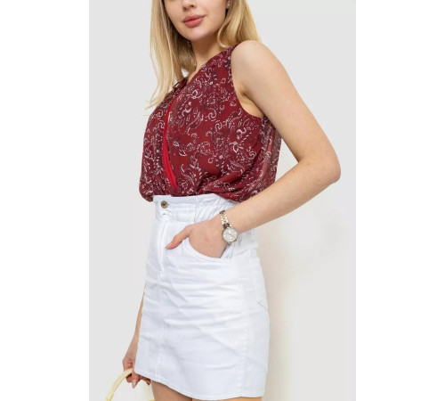 Боді з квітковим принтом, колір бордовий, 244R080