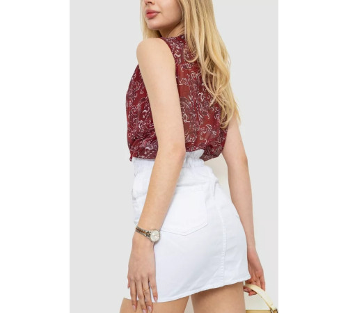 Боді з квітковим принтом, колір бордовий, 244R080