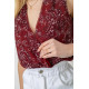 Боді з квітковим принтом, колір бордовий, 244R080
