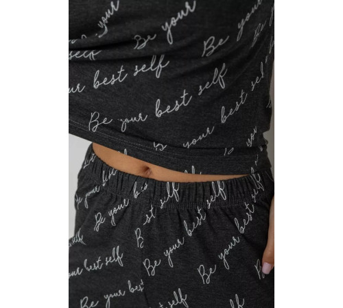 Женская пижама с принтом, цвет серый, 243RK2043