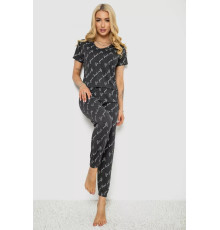 Женская пижама с принтом, цвет серый, 243RK2043