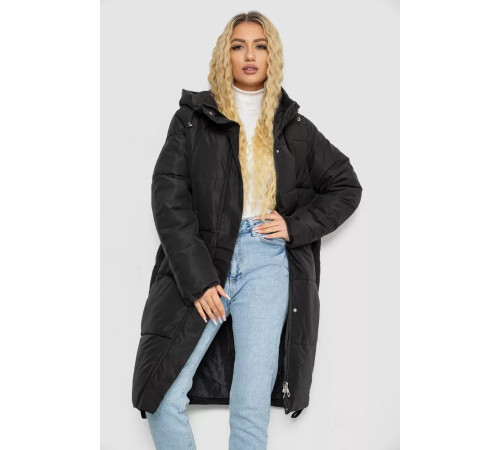 Пуховик женский зимний, цвет черный, 243R8810