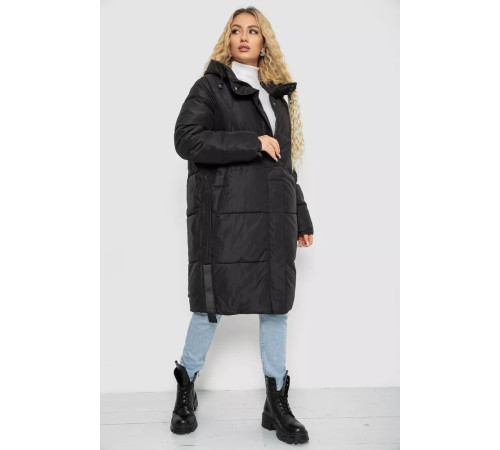 Пуховик женский зимний, цвет черный, 243R8810