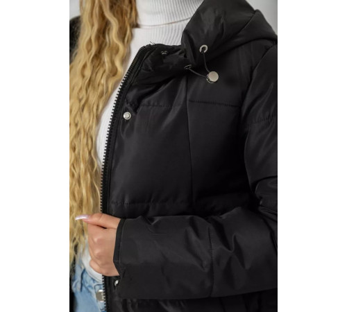 Пуховик женский зимний, цвет черный, 243R8810