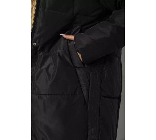 Пуховик женский зимний, цвет черный, 243R8810