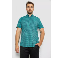 Рубашка мужская в клетку, цвет бирюзовый, 214R4564-2