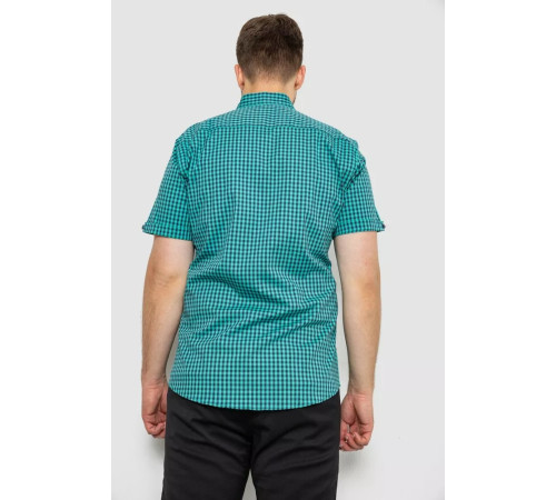 Сорочка чоловіча в клітинку, колір бірюзовий, 214R4564-2