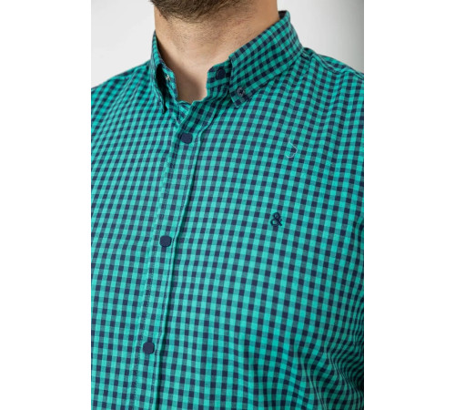 Сорочка чоловіча в клітинку, колір бірюзовий, 214R4564-2