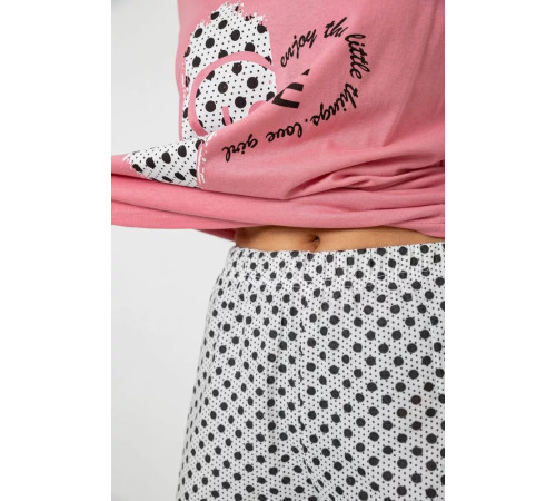 Женская пижама с принтом, цвет пудровый, 243R2090