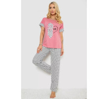 Женская пижама с принтом, цвет пудровый, 243R2090