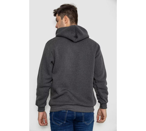Кофта мужская на флисе с капюшоном, цвет темно-серый, 244R2559.
