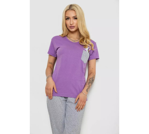 Пижама женская с принтом, цвет сиреневый, 243R9229.
