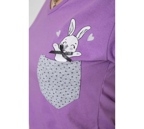 Пижама женская с принтом, цвет сиреневый, 243R9229.