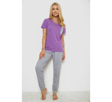 Піжама жіноча з принтом, колір бузковий, 243R9229