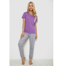 Піжама жіноча з принтом, колір бузковий, 243R9229