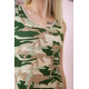 Майка женская, в бежево-зеленый принт, 172R4000