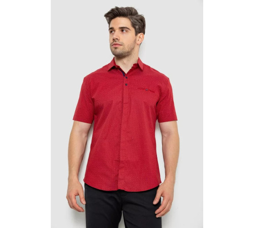 Рубашка мужская с принтом, цвет бордовый, 214R7130
