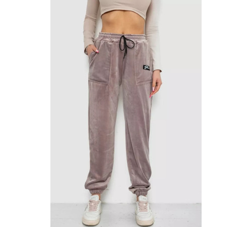 Штани жіночі велюрові, колір мокко, 238R58473