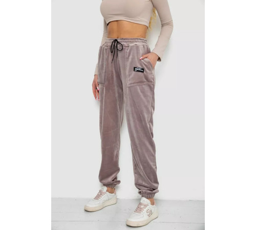 Штани жіночі велюрові, колір мокко, 238R58473