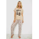 Пижама женская с принтом, цвет бежевый, 243R2493.