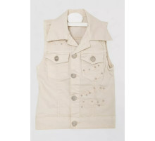 Жилетка дитяча для дівчаток, колір бежевий, 247R10029