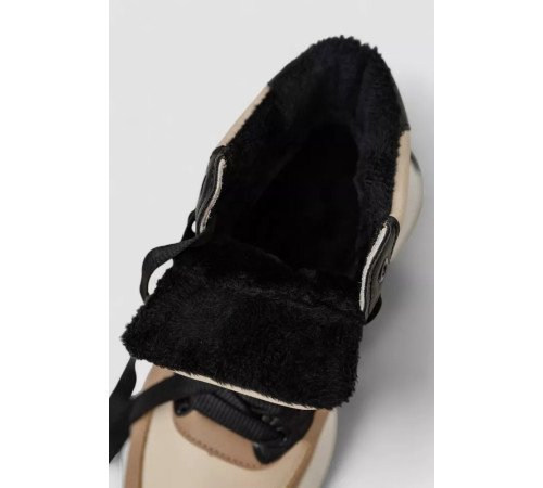 Кросівки жіночі зимові на хутрі, колір бежево-чорний, 248RXM19-93