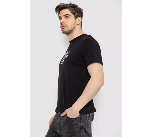 Мужская футболка с принтом, цвет черный, 241R1905
