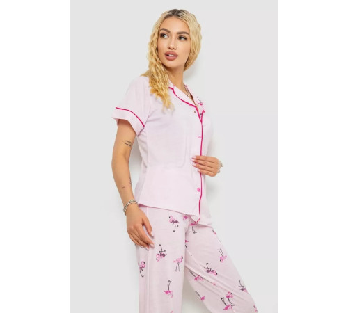 Женская пижама с принтом, цвет розовый, 243R7095.