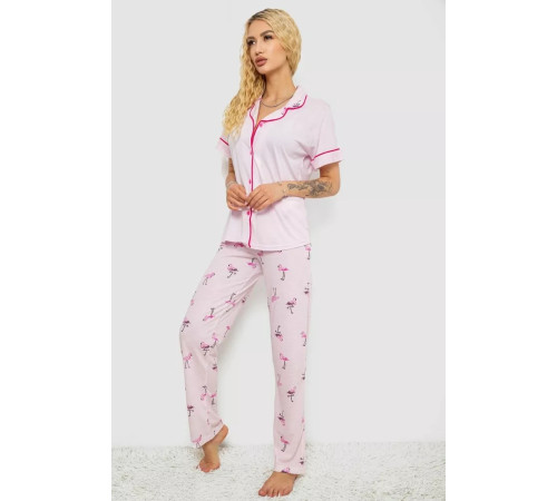 Женская пижама с принтом, цвет розовый, 243R7095.