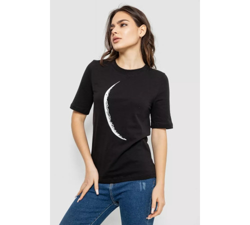 Женская футболка с принтом, цвет черный, 241R1830