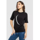 Женская футболка с принтом, цвет черный, 241R1830