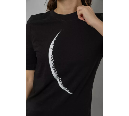 Женская футболка с принтом, цвет черный, 241R1830