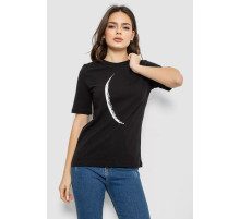 Женская футболка с принтом, цвет черный, 241R1830