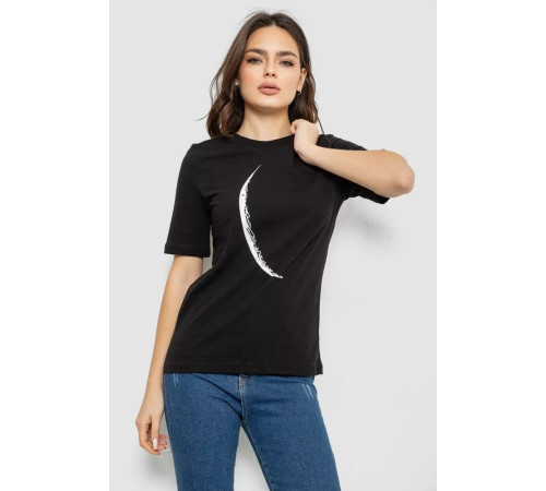 Женская футболка с принтом, цвет черный, 241R1830