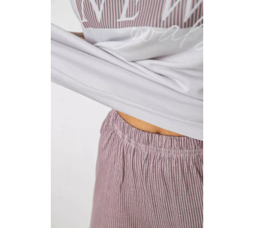 Піжама жіноча з принтом, колір сірий, 243R2115