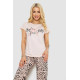 Пижама женская с принтом, цвет розовый, 243R7112.
