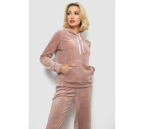Спортивний костюм жіночий велюровий, колір бежевий, 238R58570