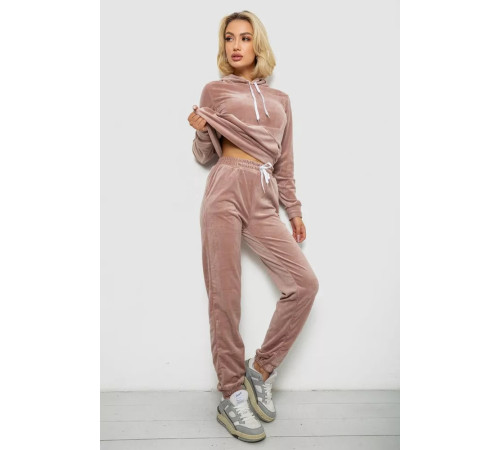 Спортивний костюм жіночий велюровий, колір бежевий, 238R58570